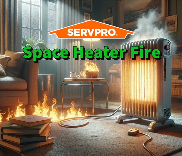  A residential property with a space heater fire.