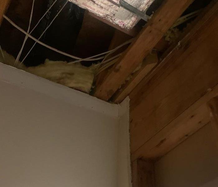 wet insulation inside an Atlanta homes ceiling